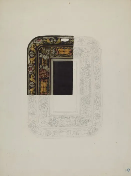 Framed Print : Toleware Tray, c. 1941. Creator: Alice Cosgrove Framed Print : Toleware Tray, c. 1941. Creator: Alice Cosgrove
