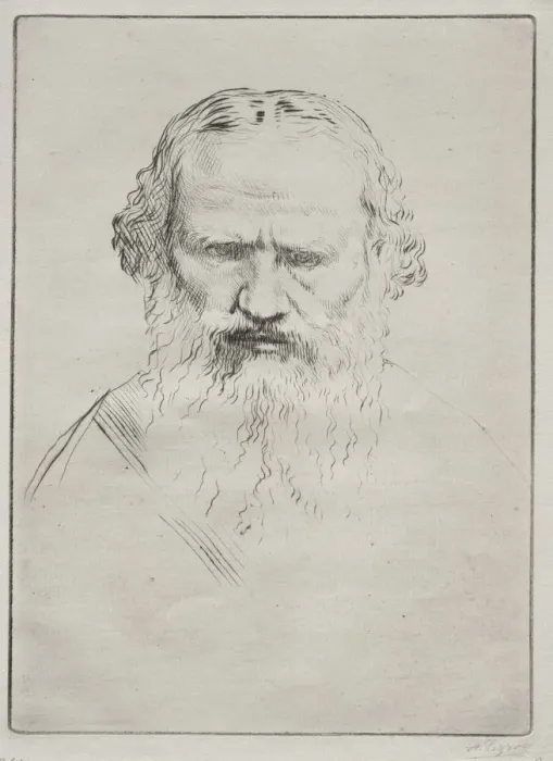 Framed Print : Tolstoi. Creator: Alphonse Legros (French, 1837-1911) Framed Print : Tolstoi. Creator: Alphonse Legros (French, 1837-1911)