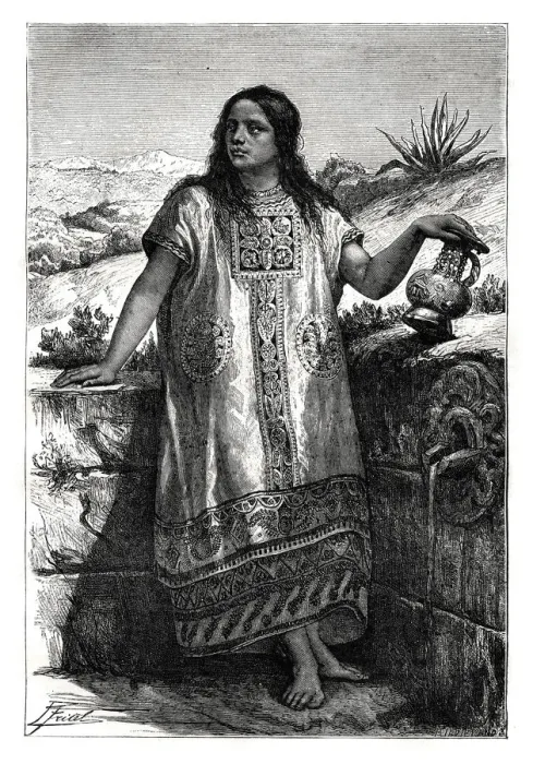 Framed Print : Toltec girl, Mexico, 19th century Framed Print : Toltec girl, Mexico, 19th century