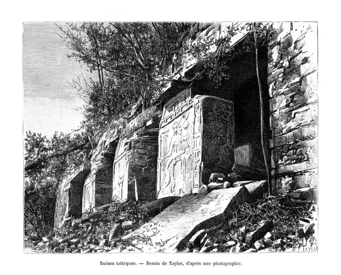 Framed Print : Toltec ruins, Mexico, 19th century. Artist: Taylor Framed Print : Toltec ruins, Mexico, 19th century. Artist: Taylor
