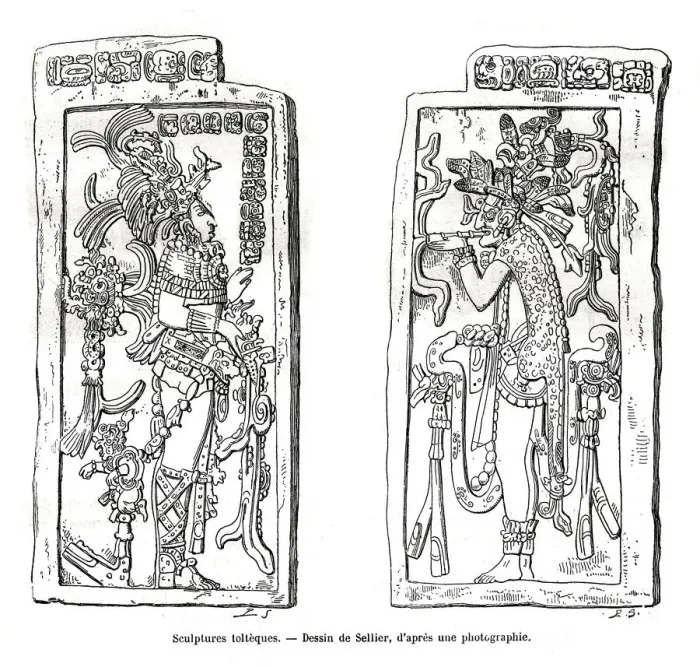 Framed Print : Toltec sculptures, Mexico, 19th century Framed Print : Toltec sculptures, Mexico, 19th century