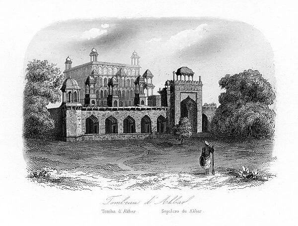 Tomb of Akbar the Great, Sikandra, India, c1840.Artist: N Remond