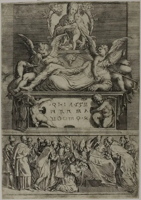 Framed Print : The Tomb of a Bishop, 1540 / 45. Creator: Battista del Moro Framed Print : The Tomb of a Bishop, 1540 / 45. Creator: Battista del Moro