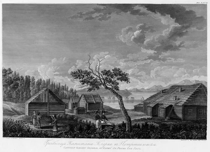 Framed Print : Tomb of Captain Clerc in Petropavlovsk, 1813. Creator: Andrey Grigor'evich Ukhtomsky Framed Print : Tomb of Captain Clerc in Petropavlovsk, 1813. Creator: Andrey Grigor'evich Ukhtomsky