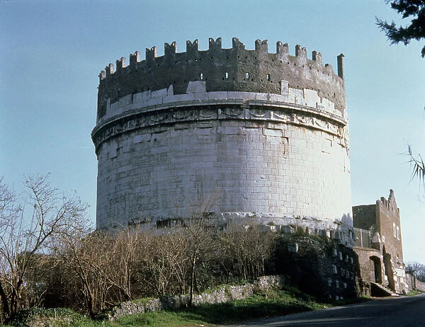Tomb of Cecilia Metella on the Appian Road in Rome, it was converted into a fortress