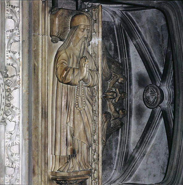 Tomb in the church of San Francisco de Palma de Mallorca with the recumbent statue