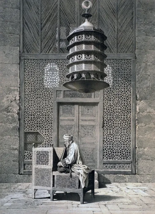 Framed Print : Tomb Door, Mosque of Sultan Barquq, 19th century. Artist: Emile Prisse D Avennes
