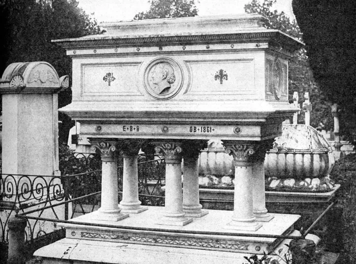 Framed Print : Tomb of Elizabeth Browning, Florence, design by Lord Leighton, 1923. Artist: Rischgitz Collection Framed Print : Tomb of Elizabeth Browning, Florence, design by Lord Leighton, 1923. Artist: Rischgitz Collection