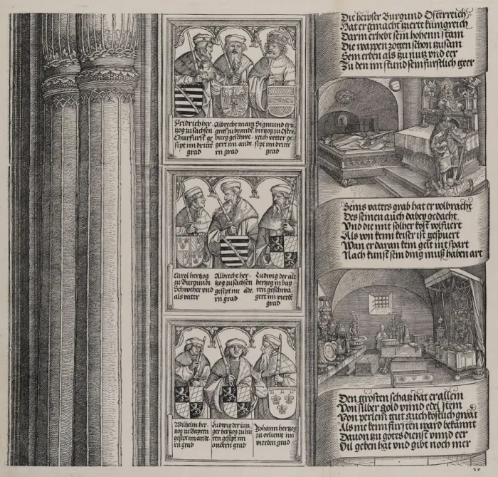 Framed Print : The Tomb Erected by Maximilian for His Father; and The Imperial Treasure Framed Print : The Tomb Erected by Maximilian for His Father; and The Imperial Treasure