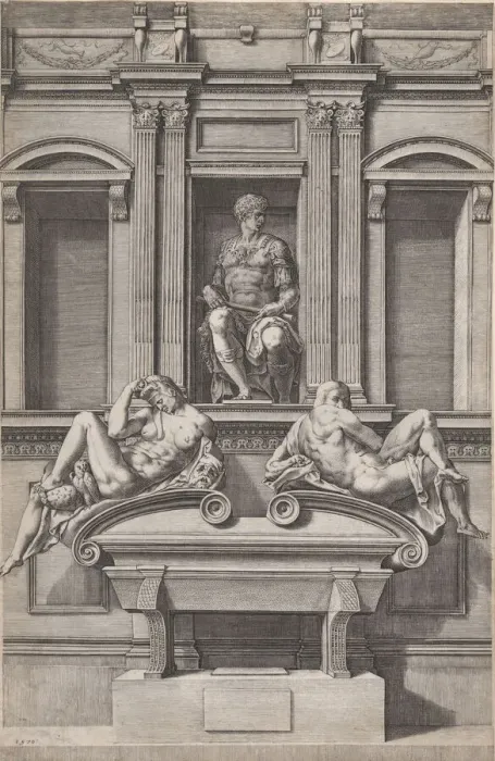 Framed Print : The Tomb of Giuliano de Medici from The Tombs of the Medici, 1570 Framed Print : The Tomb of Giuliano de Medici from The Tombs of the Medici, 1570