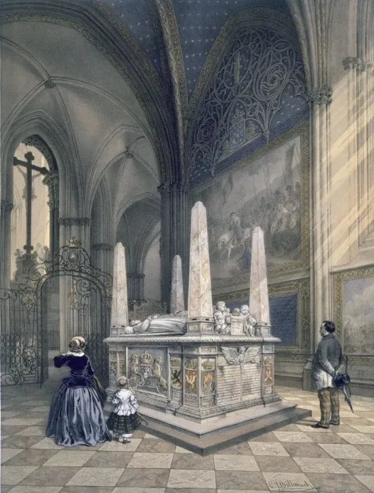 Framed Print : Tomb of Gustav I in Uppsala Cathedral, pub. c1853-64. Creator: Karl Johann Billmark (1804-70) Framed Print : Tomb of Gustav I in Uppsala Cathedral, pub. c1853-64. Creator: Karl Johann Billmark (1804-70)