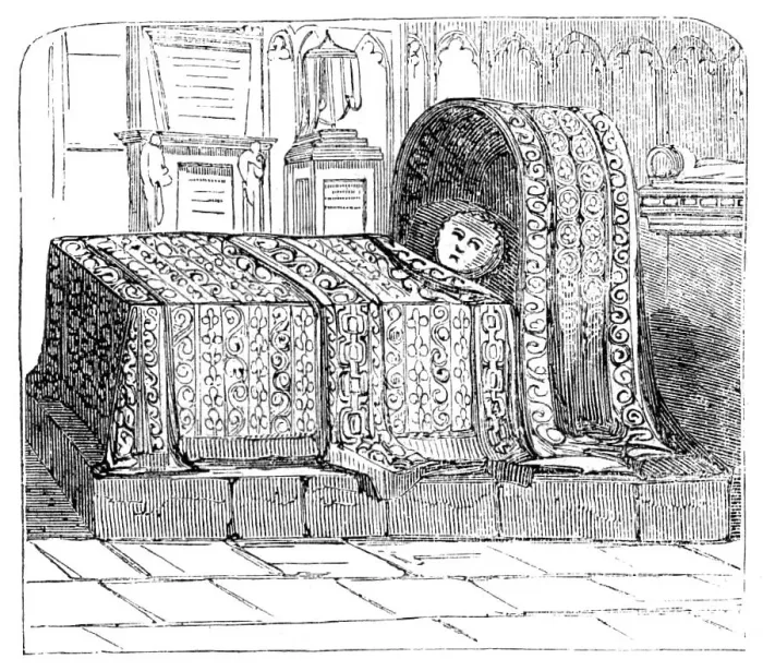 Framed Print : Tomb of the Infant Daughter of James I, in Westminster Abbey, 1857. Creator: Unknown Framed Print : Tomb of the Infant Daughter of James I, in Westminster Abbey, 1857. Creator: Unknown