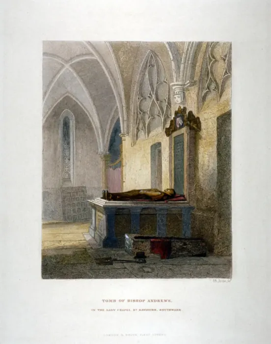 Framed Print : Tomb of Lancelot Andrews in the Lady Chapel, St Saviours Church, Southwark, London, 1851 Framed Print : Tomb of Lancelot Andrews in the Lady Chapel, St Saviours Church, Southwark, London, 1851