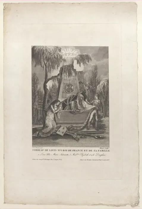 Framed Print : Tomb of Louis XVI and his family, with hidden silhouettes, 1793-1800. 1793-1800. Creator: Anon Framed Print : Tomb of Louis XVI and his family, with hidden silhouettes, 1793-1800. 1793-1800. Creator: Anon