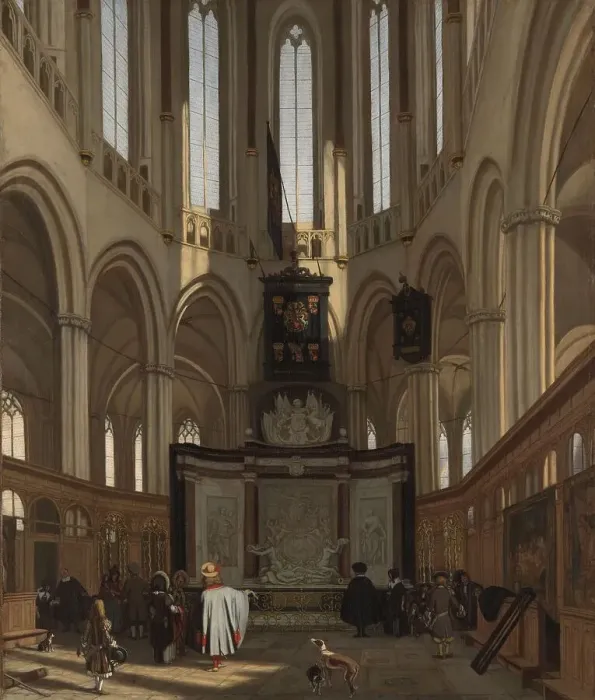 Framed Print : The Tomb of Michiel de Ruyter in the Nieuwe Kerk, Amsterdam, 1683. Creator: Emanuel de Witte Framed Print : The Tomb of Michiel de Ruyter in the Nieuwe Kerk, Amsterdam, 1683. Creator: Emanuel de Witte