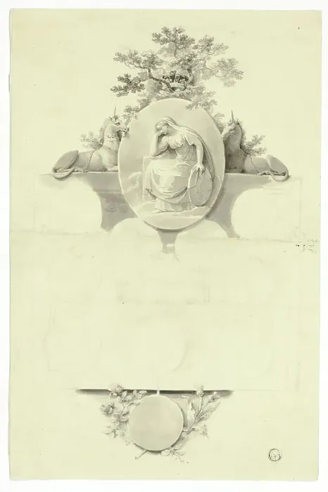 Framed Print : Tomb Monument and Detail, c. 1790. Creator: John Bacon I Framed Print : Tomb Monument and Detail, c. 1790. Creator: John Bacon I