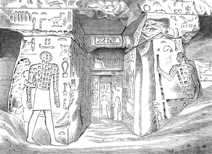 Framed Print : Tomb of Nofre Ma, an Egyptian of the Third Dynasty, at Meidoum, 1880. Creator: Unknown