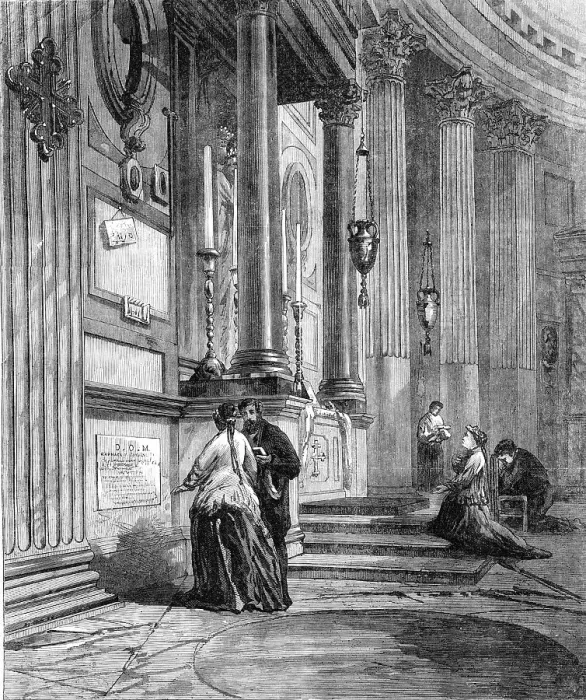 Framed Print : The Tomb of Raffaelle, in the Pantheon at Rome, 1870. Creator: Unknown Framed Print : The Tomb of Raffaelle, in the Pantheon at Rome, 1870. Creator: Unknown