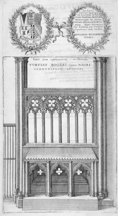 Framed Print : Tomb of Roger Niger, Bishop of London, in old St Pauls Cathedral, 1656. Artist Framed Print : Tomb of Roger Niger, Bishop of London, in old St Pauls Cathedral, 1656. Artist