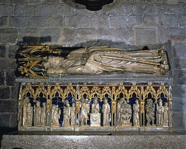 Tomb of Saint Narcissus'. Sculpture in limestone and alabaster with traces of polychrome
