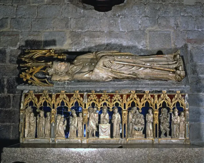 Framed Print : Tomb of Saint Narcissus. Sculpture in limestone and alabaster with traces of polychrome Framed Print : Tomb of Saint Narcissus. Sculpture in limestone and alabaster with traces of polychrome