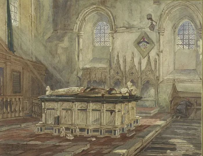Framed Print : Tomb of Sir George Broke, Lord Cobham and his wife Anne, 1813-1874. Creator: Thomas Shotter Boys Framed Print : Tomb of Sir George Broke, Lord Cobham and his wife Anne, 1813-1874. Creator: Thomas Shotter Boys