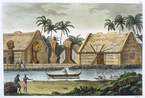 Tomb of Tamahamah at Kaiakakooa, Sandwich Islands, c1820-1839. Artist: Felice Campi