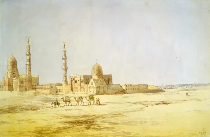 Framed Print : Tombs of the Caliphs, Cairo, c1842. Artist: Richard Dudd Framed Print : Tombs of the Caliphs, Cairo, c1842. Artist: Richard Dudd