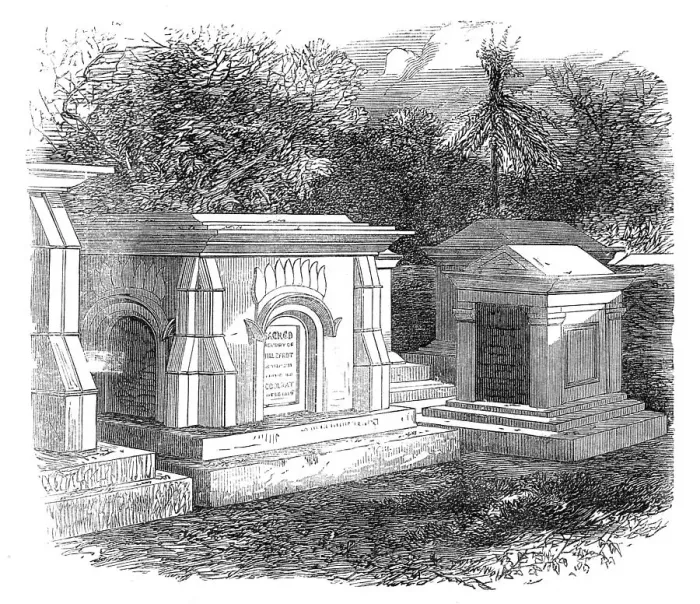 Framed Print : Tombs of English officers at Guzerat, 1864. Creator: Unknown Framed Print : Tombs of English officers at Guzerat, 1864. Creator: Unknown