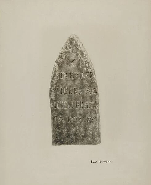 Tombstone, c. 1941. Creator: Ursula Lauderdale