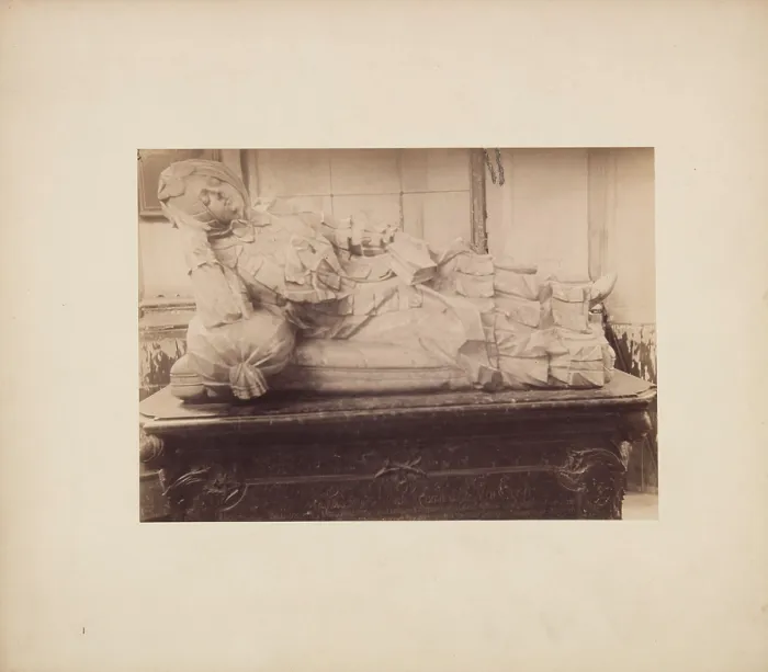 Framed Print : Tombstone of Maria Mniszechowa in the church, Dukla, 1893. Creator: Stanislaw Tomkowicz Framed Print : Tombstone of Maria Mniszechowa in the church, Dukla, 1893. Creator: Stanislaw Tomkowicz