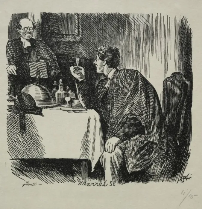 Framed Print : Tomkins Degree Supper and How it Ended, 1868. Creator: Charles Samuel Keene (British, 1823-1891) Framed Print : Tomkins Degree Supper and How it Ended, 1868. Creator: Charles Samuel Keene (British, 1823-1891)