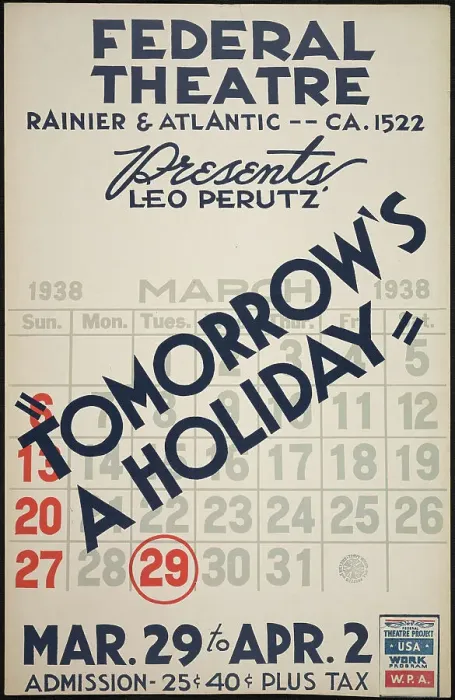 Framed Print : Tomorrow's A Holiday, Seattle, 1938. Creator: Unknown Framed Print : Tomorrow's A Holiday, Seattle, 1938. Creator: Unknown