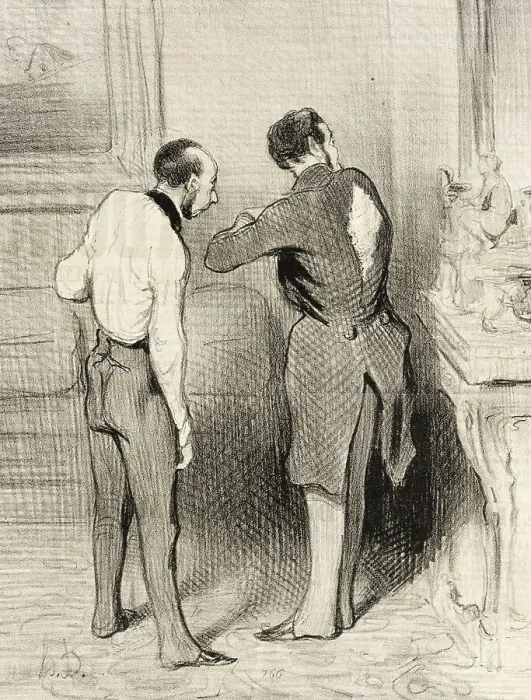 Framed Print : Ton habit me convient, je te l'emprunte.. 1845. Creator: Honore Daumier Framed Print : Ton habit me convient, je te l'emprunte.. 1845. Creator: Honore Daumier