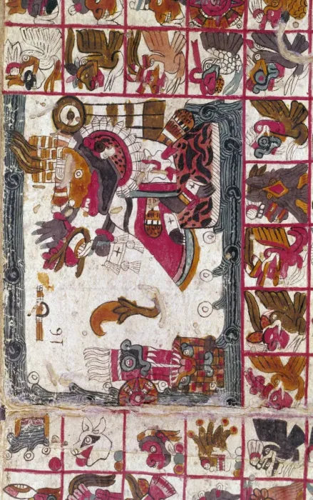 Framed Print : Tonalamatl Aubin, Folio 16, 15th century? Framed Print : Tonalamatl Aubin, Folio 16, 15th century?