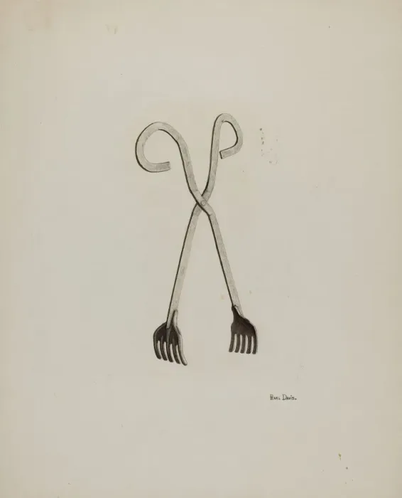 Framed Print : Tongs, c. 1941. Creator: Pearl Davis Framed Print : Tongs, c. 1941. Creator: Pearl Davis