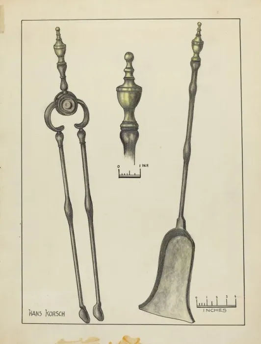 Framed Print : Tongs and Shovel, 1935 / 1942. Creator: Hans Korsch Framed Print : Tongs and Shovel, 1935 / 1942. Creator: Hans Korsch