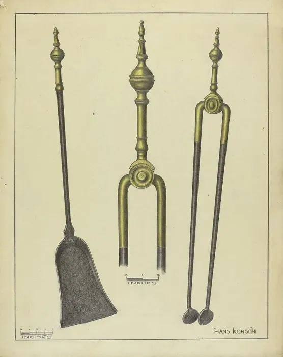 Framed Print : Tongs and Shovel, c. 1939. Creator: Hans Korsch