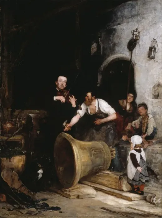 Framed Print : Toning the Bell, 1874. Creator: Walter Shirlaw Framed Print : Toning the Bell, 1874. Creator: Walter Shirlaw