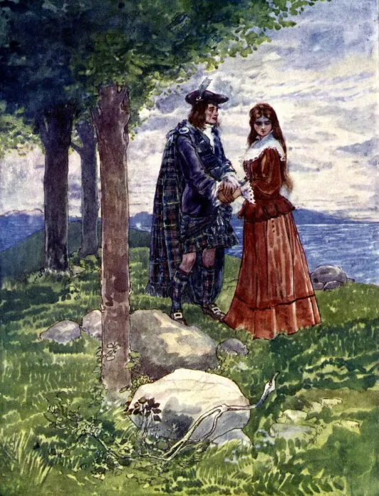 Framed Print : They took a sad farewell of each other, 1746, (1905). Artist: As Forrest Framed Print : They took a sad farewell of each other, 1746, (1905). Artist: As Forrest