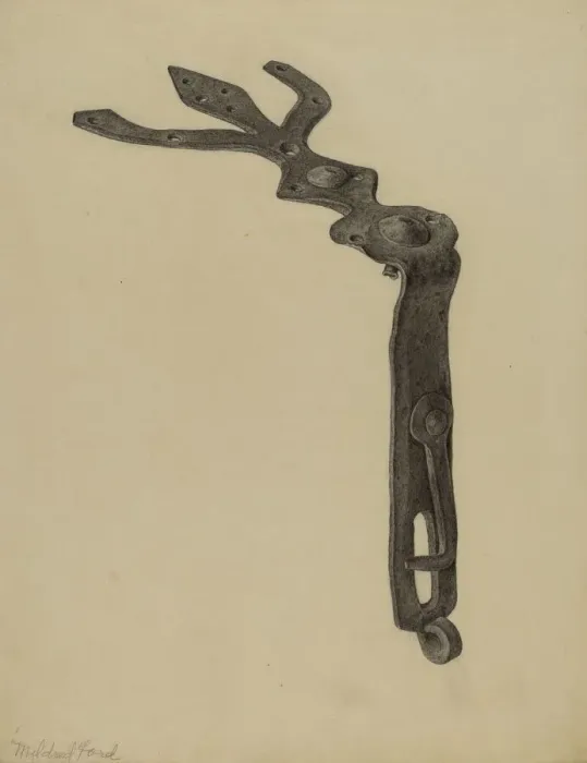 Framed Print : Tool Box Hasp, c. 1938. Creator: Mildred Ford Framed Print : Tool Box Hasp, c. 1938. Creator: Mildred Ford