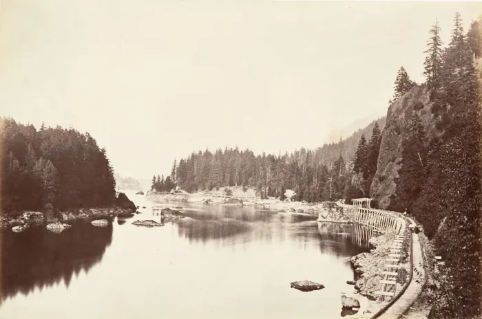 Framed Print : Tooth Bridge, Oregon, 1867, printed ca. 1876. Creator: Carleton Emmons Watkins Framed Print : Tooth Bridge, Oregon, 1867, printed ca. 1876. Creator: Carleton Emmons Watkins