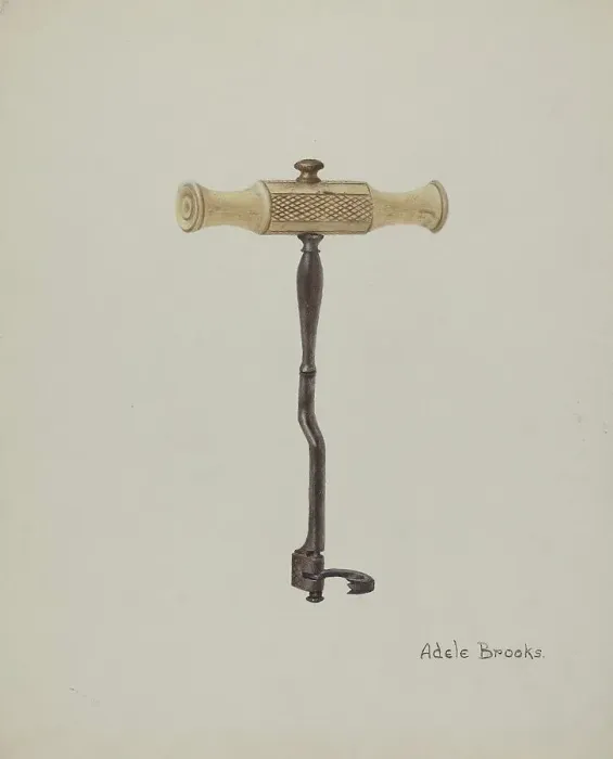 Framed Print : Tooth Key (or Tooth Extractor), 1935 / 1942. Creator: Adele Brooks Framed Print : Tooth Key (or Tooth Extractor), 1935 / 1942. Creator: Adele Brooks