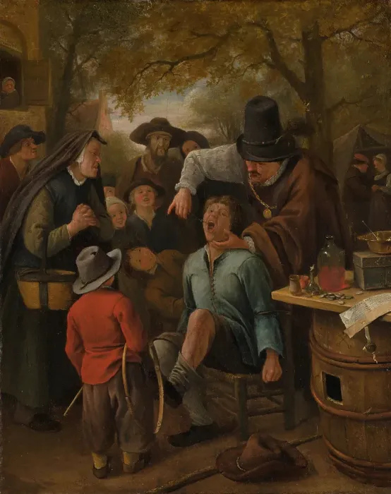 Framed Print : The Tooth-Puller, 1651. Creator: Jan Steen Framed Print : The Tooth-Puller, 1651. Creator: Jan Steen