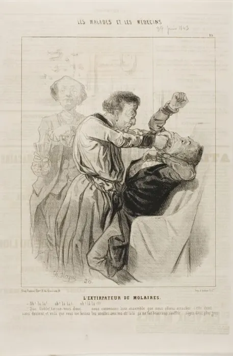 Framed Print : The Tooth Puller (plate 15), 1843. Creator: Charles Emile Jacque Framed Print : The Tooth Puller (plate 15), 1843. Creator: Charles Emile Jacque