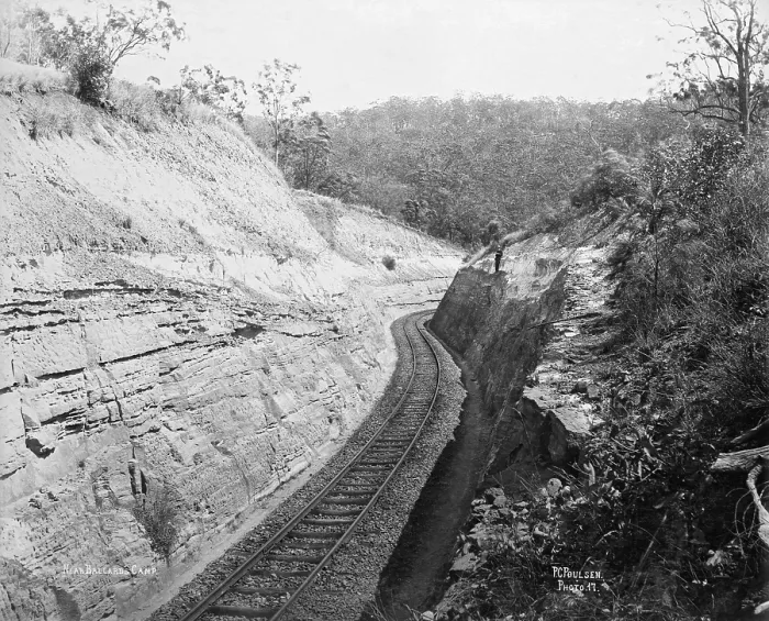 Framed Print : Toowoomba Range railway near Ballard's Camp, c1894. Creator: Poul C Poulsen. Toowoomba Range railway near Ballard's Camp, c1894. Creator: Poul C Poulsen Framed Print : Toowoomba Range railway near Ballard's Camp, c1894. Creator: Poul C Poulsen. Toowoomba Range railway near Ballard's Camp, c1894. Creator: Poul C Poulsen