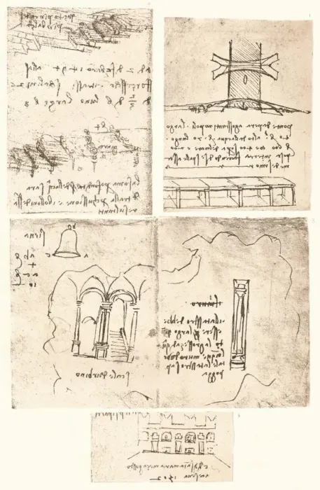 Framed Print : Four topographical drawings, c1472-c1519 (1883). Artist: Leonardo da Vinci Framed Print : Four topographical drawings, c1472-c1519 (1883). Artist: Leonardo da Vinci