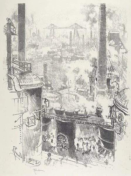 From the Tops of the Furnaces, 1916. Creator: Joseph Pennell