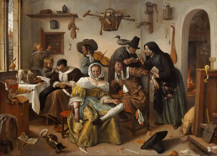 Framed Print : The Topsy-Turvy World (In Weelde Siet Toe), 1663. Artist: Steen, Jan Havicksz (1626-1679) Framed Print : The Topsy-Turvy World (In Weelde Siet Toe), 1663. Artist: Steen, Jan Havicksz (1626-1679)