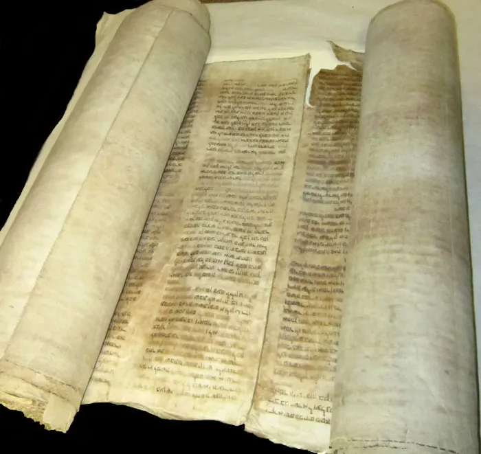 Framed Print : Torah scroll of the Jewish community in Kaifeng, China. Artist: Historical Document Framed Print : Torah scroll of the Jewish community in Kaifeng, China. Artist: Historical Document